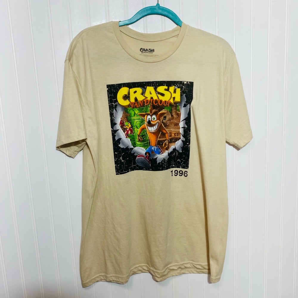 Crash Bandicoot 1996 Retro Style Graphics beige Short Sleeve T-Shirt Men's